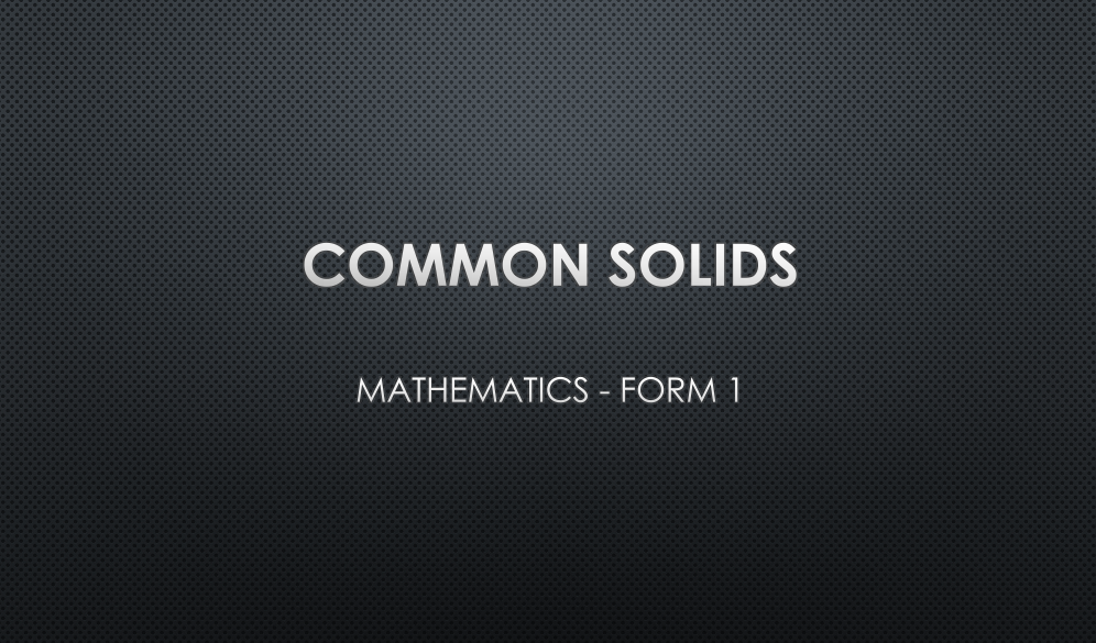 COMMON SOLIDS